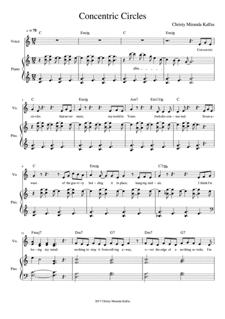 Free Sheet Music Concentric Circles