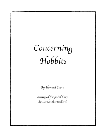 Concerning Hobbits From Lord Of The Rings Pedal Harp Solo Sheet Music