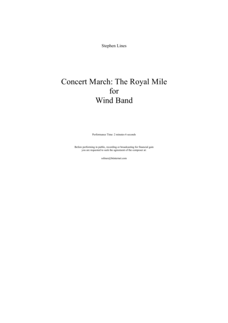 Free Sheet Music Concert March The Royal Mile
