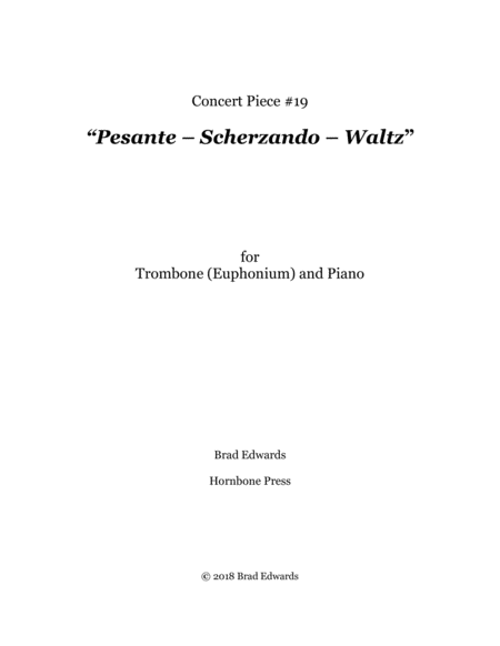 Concert Piece 19 Pesante Scherzando Waltz Sheet Music