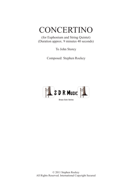 Concertino For Euphonium And String Quintet Score And Parts Sheet Music