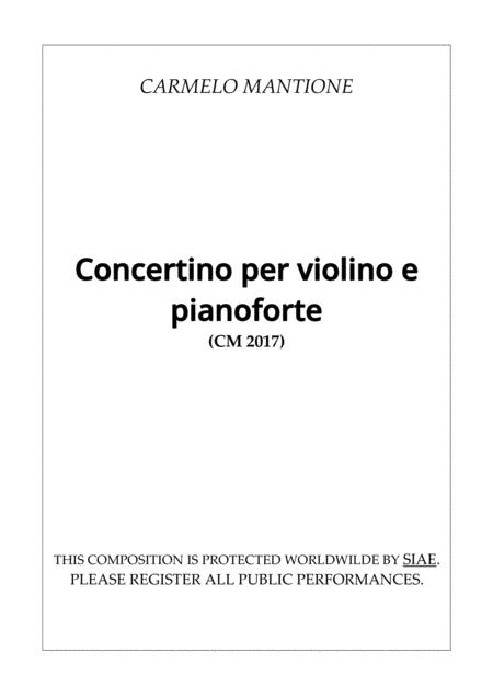 Concertino Per Violino E Pianoforte Cm 2017 Violin Part Sheet Music