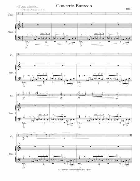 Free Sheet Music Concerto Barocco 2017 Piano Part