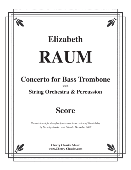 Free Sheet Music Concerto For Bass Trombone With String Orchestra Percussion