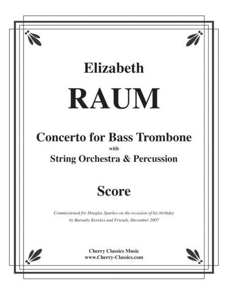 Concerto For Bass Trombone With String Orchestra Percussion Sheet Music