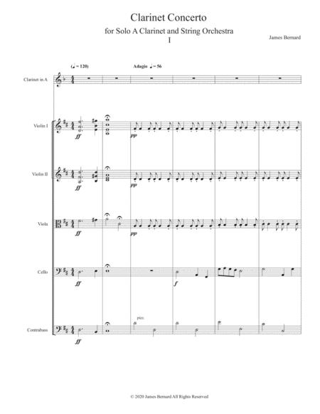 Concerto For Clarinet And String Orchestra In D Major Op 33 Adagio Allegro Sheet Music