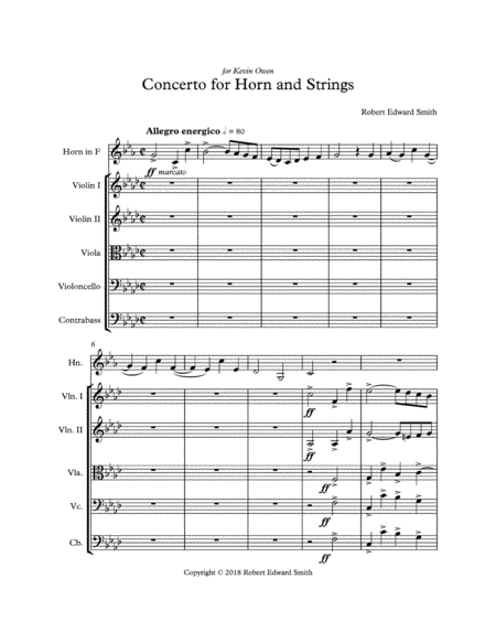 Free Sheet Music Concerto For Horn And Strings