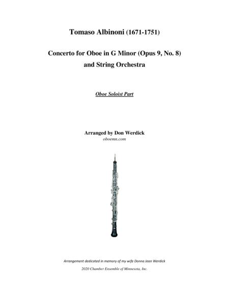 Concerto For Oboe In G Minor Op 9 No 8 Sheet Music