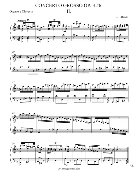 Free Sheet Music Concerto Grosso Op 3 6 Movement Ii