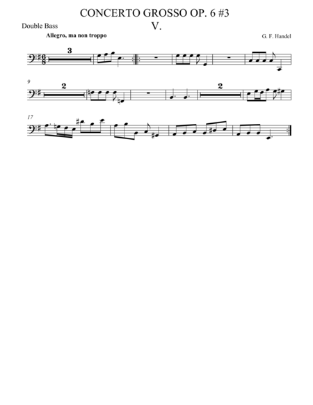 Free Sheet Music Concerto Grosso Op 6 3 Movement V