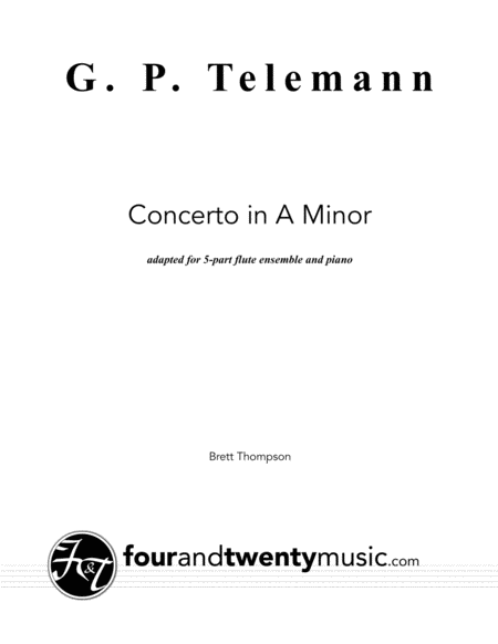 Free Sheet Music Concerto In A Minor Adapted For Five Flutes And Piano