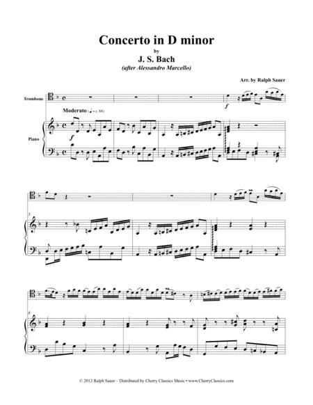 Free Sheet Music Concerto In D Minor For Trombone And Piano