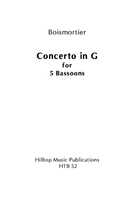 Free Sheet Music Concerto In G For Five Bassoons