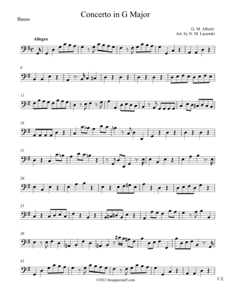 Concerto In G Major Sheet Music