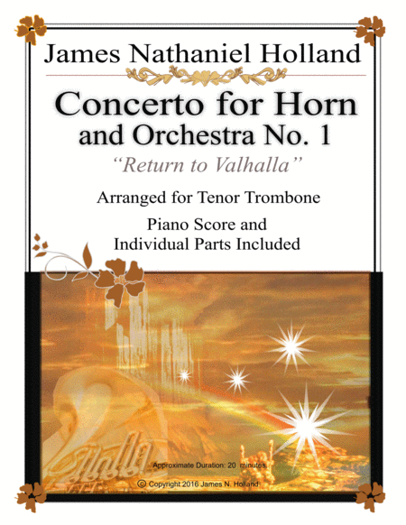 Concerto No 1 For French Horn Return To Valhalla Arranged For Trombone Piano Reduction Sheet Music