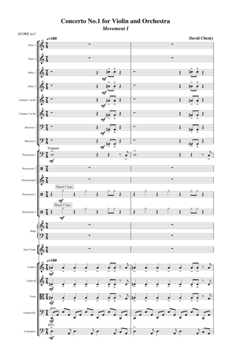 Concerto No 1 For Violin And Orchestra Sheet Music