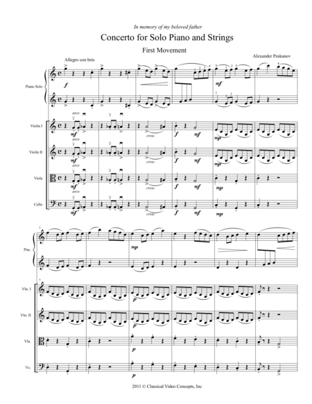 Free Sheet Music Concerto No 1 Orchestra Score Parts