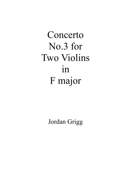 Free Sheet Music Concerto No 3 For Two Violins In F Major