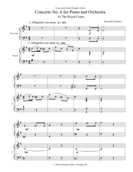 Concerto No 6 For Piano And Orchestra Sheet Music