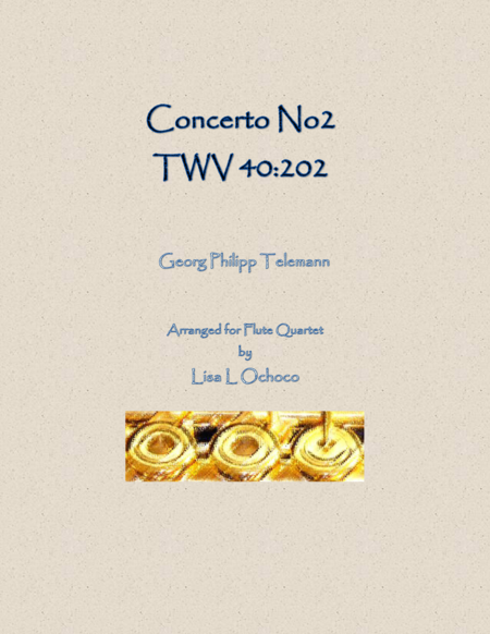 Free Sheet Music Concerto No2 Twv 40 202 For Flute Quartet
