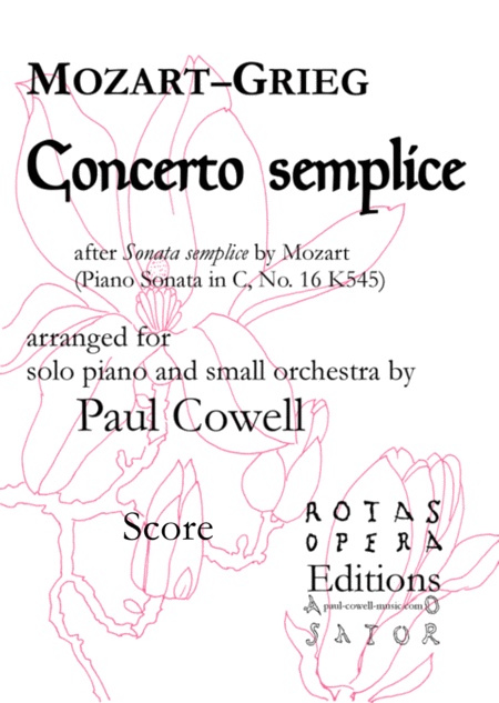 Concerto Semplice Mozarts Simple Sonata Arranged As A Concerto By Edvard Grieg And Paul Cowell Sheet Music