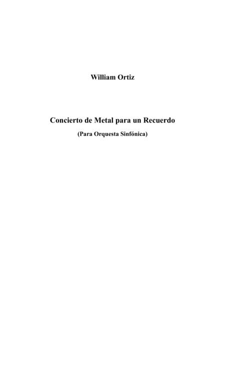 Concierto De Metal Para Un Recuerdo Sheet Music