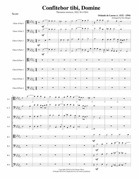 Free Sheet Music Confitebor Tibi Domine For Trombone Or Low Brass Octet