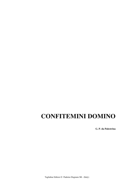 Confitemini Domino Palestrina Arr For Ssaa Choir Sheet Music