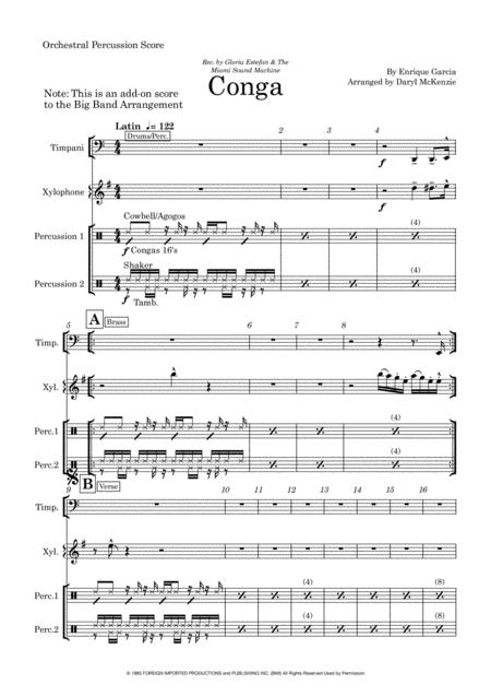 Conga Vocal Orchestral Percussion Add On Pack Key Of Em Sheet Music