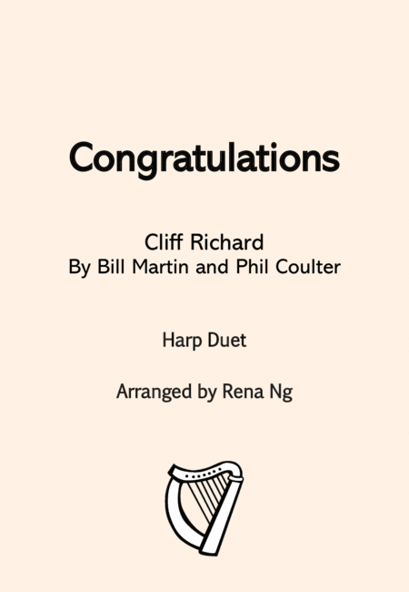 Free Sheet Music Congratulations Harp Duet Intermediate
