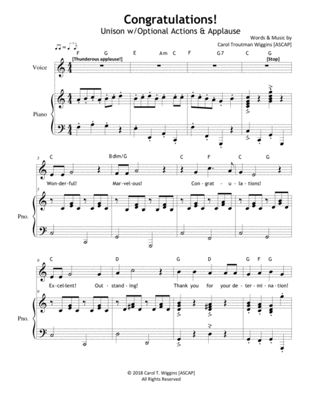 Free Sheet Music Congratulations