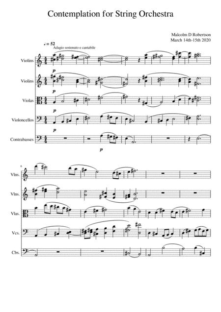 Contemplation For String Orchestra Sheet Music