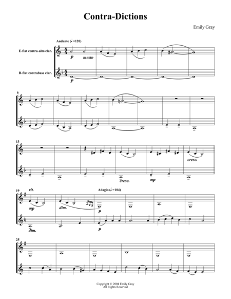 Free Sheet Music Contra Dictions