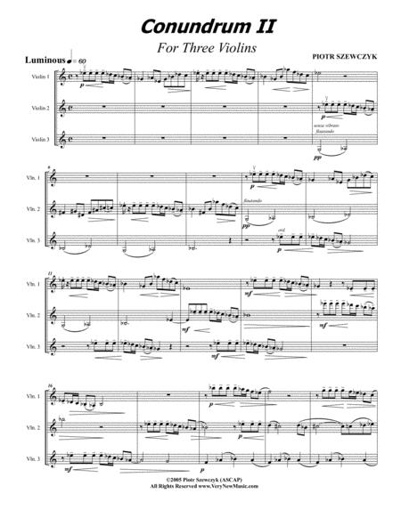 Free Sheet Music Conundrum Ii For Three Violins