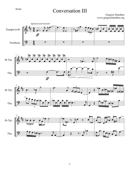 Conversation Iii For Trumpet In Bb And Trombone Sheet Music