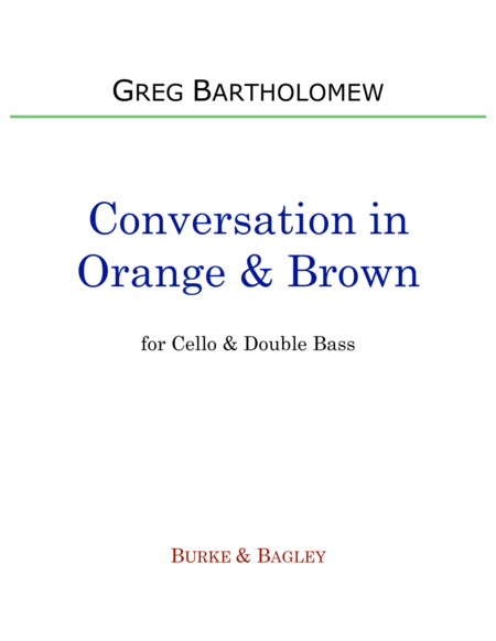 Free Sheet Music Conversation In Orange Brown For Cello Double Bass