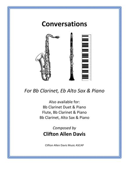 Conversations For Bb Clarinet Eb Alto Sax Piano Composed By Clifton Davis Sheet Music