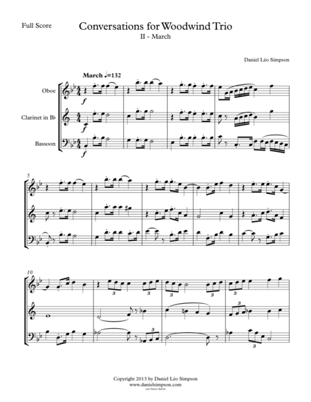 Conversations For Woodwind Trio 2nd Mvt March Sheet Music