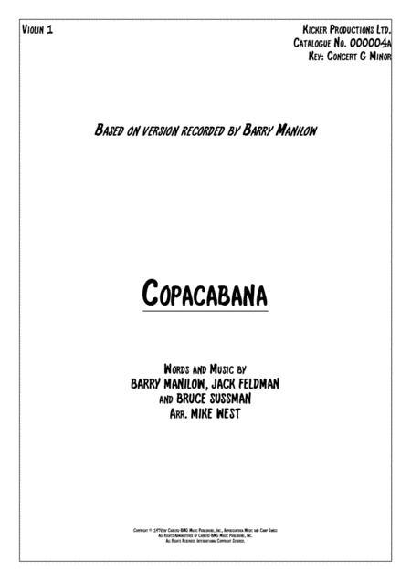 Free Sheet Music Copacabana At The Copa Strings