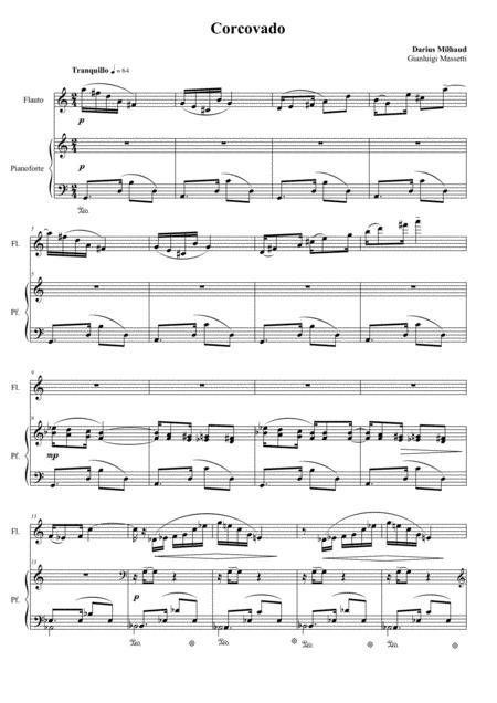 Free Sheet Music Corcovado For Flute Piano