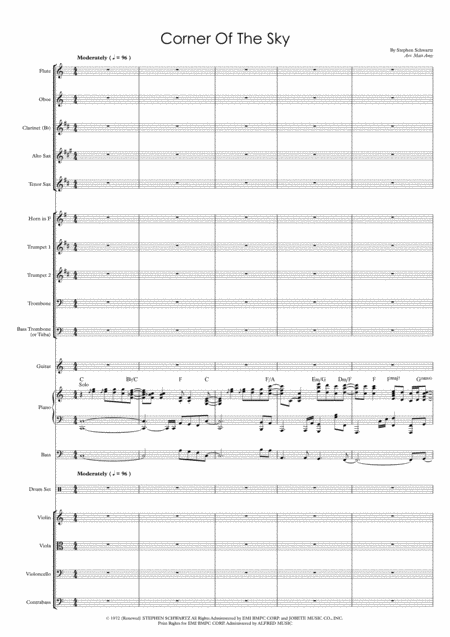 Corner Of The Sky Pippin Vocal With Small Pops Orchestra Sheet Music