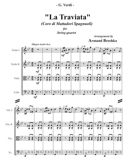 Free Sheet Music Coro Di Mattadori Spagnuoli From La Traviata By Giuseppe Verdi