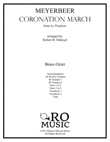 Coronation March From The Prophet For Brass Octet Sheet Music