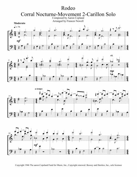 Free Sheet Music Corral Nocturne Rodeo Movement 2 Carillon Solo