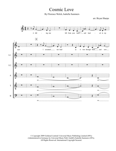 Cosmic Love Sheet Music