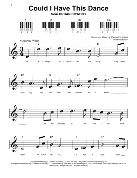 Free Sheet Music Could I Have This Dance