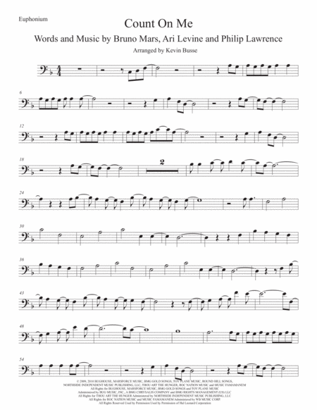 Free Sheet Music Count On Me Euphonium