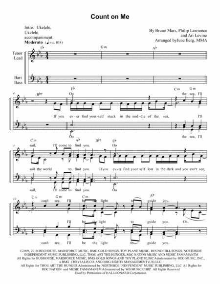 Free Sheet Music Count On Me For Womens Quartet