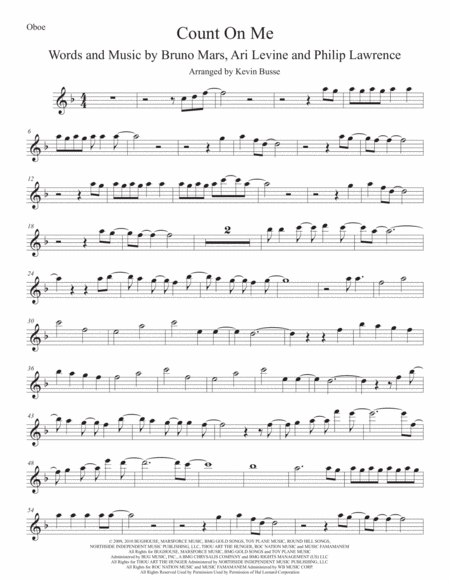 Count On Me Oboe Sheet Music