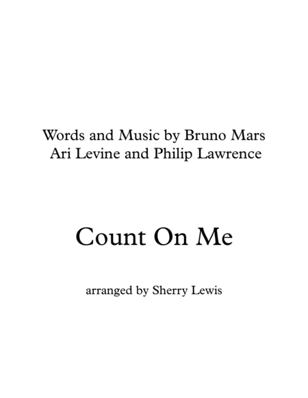 Count On Me String Trio For Two Violins And Cello Or Violin Viola And Cello Sheet Music